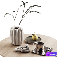 406 decorative set 041 folded vase pear and tea