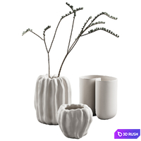 412 decorative vases and pots 07 deformed folded relief vase 06