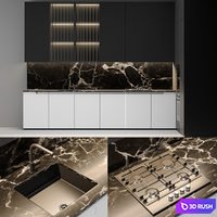 Modern black & white kitchen