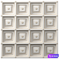 Classic coffered ceiling with gilding. Coffers Tile