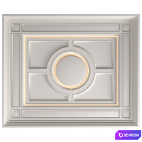 Modern coffered illuminated ceiling set Art Deco style