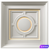Art Deco coffered illuminated ceiling.Modern coffered illuminated ceiling