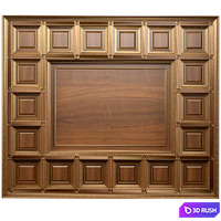 Ceiling set classic style.Classic wooden illuminated coffered ceiling