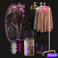 Clothing store window display set