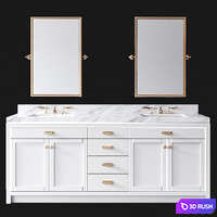 Pottery Barn Davis White Almond Double Sink Vanity