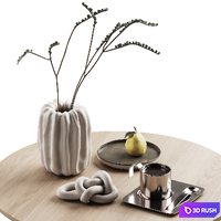 406 decorative set 041 folded vase pear and tea