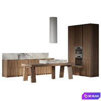 Straight kitchen with island