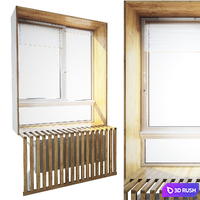 Window with wooden slopes