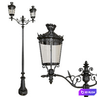 Wrought iron street lamp