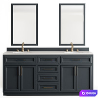 Bathroom Navy Blue and Gold - Set 40