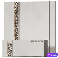 Reception desk with gold metal panels | AV 076