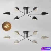 Industrial Modern 3-6 Light Ceiling Lamp