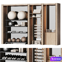 A wall with a rack for gym equipment