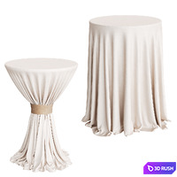 Cocktail table with linen tablecloth