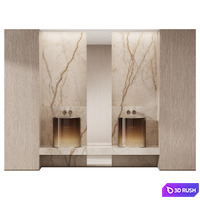 Bathroom furniture with luminous sinks