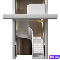 Staircase in a niche with turning steps
