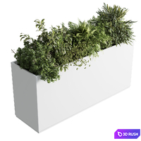 Office plant - plastic box plants on stand - set indoor plant 389