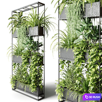 Wide metal rack with indoor plants
