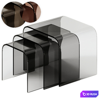 Tonin Casa ANEMONE Glass coffee tables Set