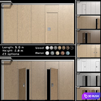 Sliding wooden partition wall