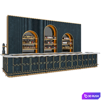 Restaurant Bar set 06 LOFT Gold & Dark Blue