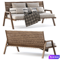 Mary wooden garden loveseat MR50 by Bpoint Design / Double wooden garden sofa