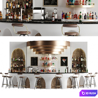 Bar 14 Curve Bar (110 Bottles + Bar Objects)