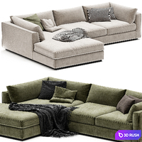 Oceanside Deep 2 Piece Left Arm Bumper Sectional Sofa