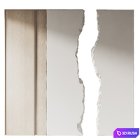 Decorative wall made of stone and wood 001