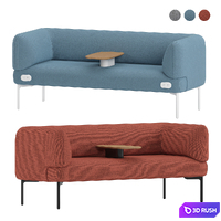 Haworth Cabana Sofa S9C2-0 With Integrated Table