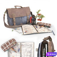 School bag and stationery
