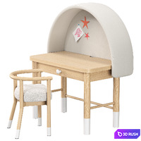 Childrens furniture set Axel Drawing Desk and White Horse Chair