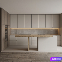 Modern corner kitchen with island 1