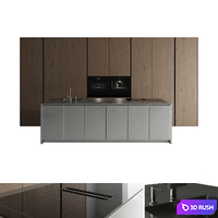 Kitchen with an island set 26