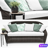 TORREY ALL-WEATHER WICKER ROLL-ARM SOFA from Pottery barn