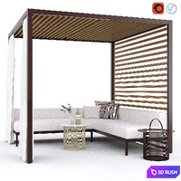 Garden arbor with sofa Kettal Pavilion Gazebo