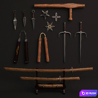 Set of weapons for combat arts
