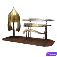 Antic dagger and helmet