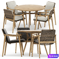 Fynn Outdoor chair by Minotti and Ren Dining table C1100 by Stellarworks