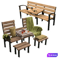 Bench with a table "Duet"
