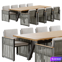 Outdoor garden wicker woven dining set Skyline design Horizon
