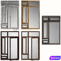 Swing stained-glass wooden windows