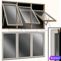 Top swing hinged wooden metal window