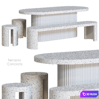 Terrazzo Concrete Table Stool Bench