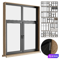 Modern windows with Metal Blinds and wooden
