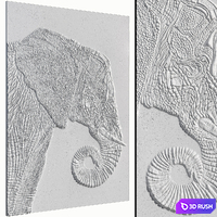 Bas-relief plaster wall decorative panel elephant