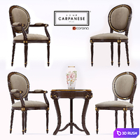 Coffee table with Carpanese armchairs.