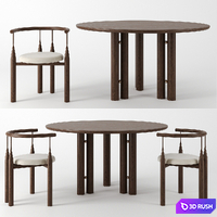 Martini Dining Table & Bellbottom Chair by Steven Bukowski