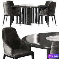 Opera Contemporary Oliver Round Table and Hilary Armchair Set