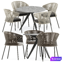Ola 923 P-IMP and Ola 923/P chairs by Potocco and Teak nero table CF 100 by Manutti